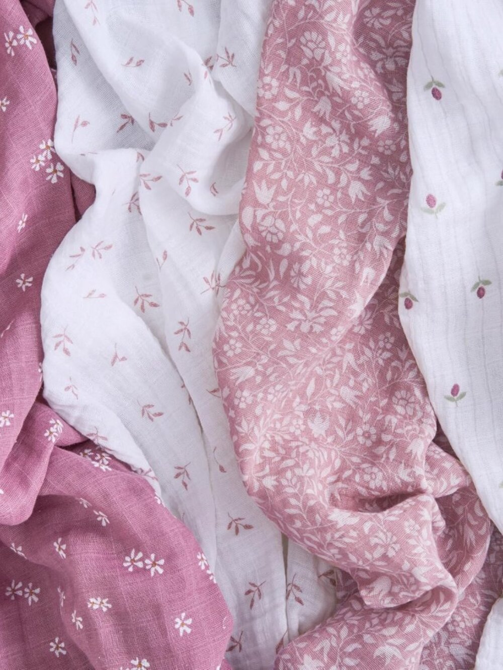 aden + anais 100% Organic Cotton Muslin Swaddle 4 Pack Heritage Floral - Picture 2 of 5